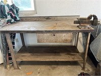 Metal Work Bench 60x30x36 w/ 4” Vise