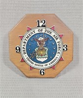 Department Of The Air Force Wooden Clock