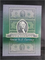 Uncut US Currency - Four $2 Bills