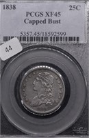 1838 PCGS XF 45 BUST QUARTER