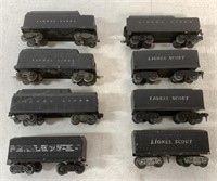 lot of 8 Lionel Coal Cars