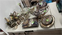 Silver plated lot: room service cover, (3)