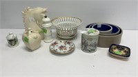 Vintage ceramic and pottery lot: potpourri jar,