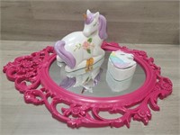Girl's Room Lot Pink Mirror and Unicorns
