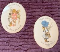 Pair of Hollie Hobbie Wall Plaques