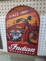 METAL EMBOSSED INDIAN MOTORCYCLE ADV. SIGN