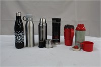 Thermos, travel mugs including Tim Horton's
