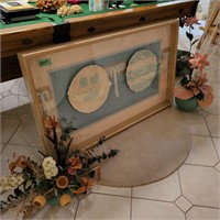 B250 Paper/Rope art plus matching florals Rug