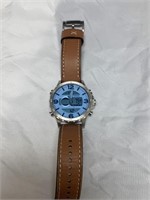 Fossil Nate Analog-Digital Tan Leather Watch