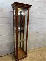 Mirrored Back Lighted Curio Cabinet