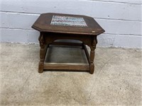 Vtg. Table w/ Mosaic Tile Inlay