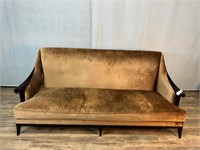 Christopher Guy Gold Velvet Scroll Arm Sofa Wear