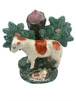 Staffordshire Sheep/Lamb Figurine Spill Bud Vase