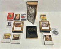 Tarot Card sets lot + collector box.