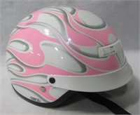 Pink Flame Motorcycle Helmet