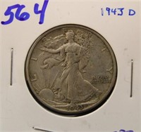 1943 D WALKING LIBERTY HALF DOLLAR COIN