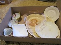 Assorted glassware, tea cups, dishes