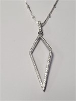 $80 Silver Cz 18" Necklace