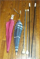 VINTAGE UMBRELLAS. TWIRLING BATONS, CARNIVAL CANES