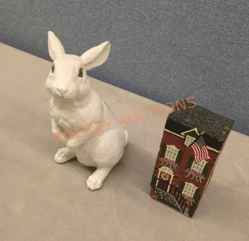 Misc Home decor lot ( bunny painted brick)