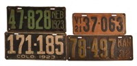 1921-1923 License Plates