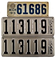 1916 License Plates Illinois