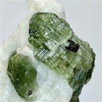 69 Gm  Perfect Diopside Crystal On Matrix
