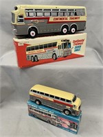 2 Boxed Japanese Tin Continental Busses