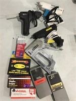 Staple gun, glue guns, stud finders