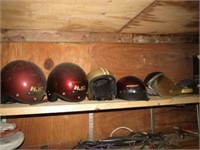 4 helmets & misc. shields