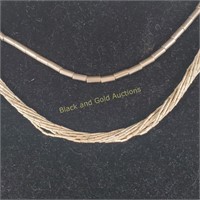 (2) Marked Sterling Silver Rope Chain Necklaces