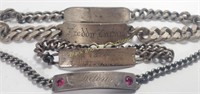 (4) VTG Marked Sterling Silver Bracelets