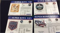 Super Bowl patches, Lot of four, super Bowl 8