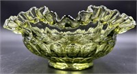 Fenton Colonial Green Thumbprint Bowl