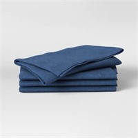 4pk Cotton Easy Care Napkins Blue - Threshold