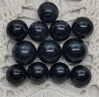 12pc Black Marbles