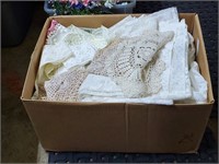 Box of Doilies, Table Clothes, Curtains, etc
