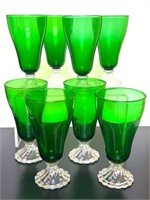 1950s Green Burple Footed Tea Tumblers 'A'