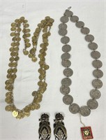 Anne Klein Necklace, Gold Coin Style Necklace