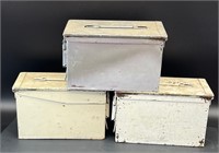 3 METAL AMMO BOXES