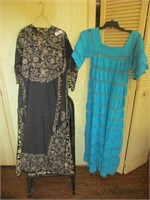 1 blue and 1 black smock dress