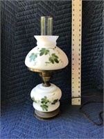 Milk Glass Oil Lamp Style Electric Lamp with