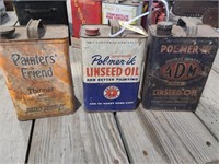 Linseed oil cans, etc