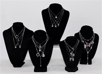 20pc Rhinestone Pendant Necklaces