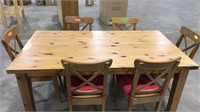 PINE TABLE & 6 CHAIRS