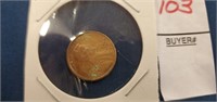 1 1969 Lincoln penny, "S"  struck off-center