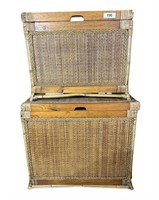 (2) Wicker Hinged Top Trunk Chests