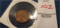 1 1961 Lincoln penny, no mint, peeling lamination