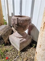 concrete urn and base