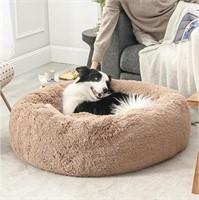Bedsure Calming Dog Bed for Large Dogs 36'' Beige